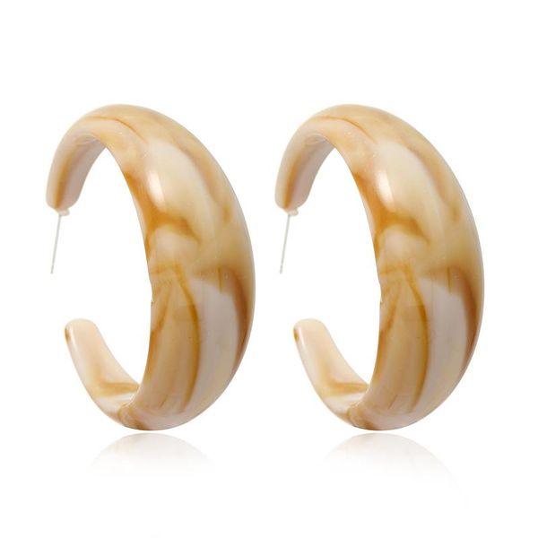 

hoop & huggie 2021 ins acrylic resin c shape irregular minimalism minimalist earrings trendy korean fashion women party jewelry, Golden;silver