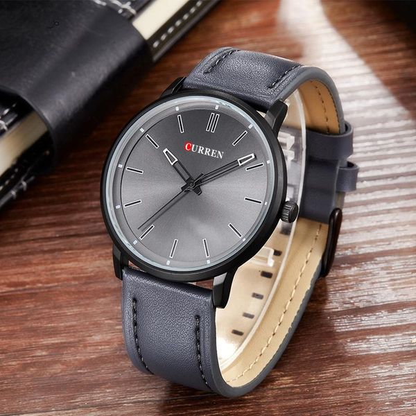 

wristwatches curren genuine leather casual sport watch men urltra thin case fashion male watches quartz-watch relogio masculino, Slivery;brown