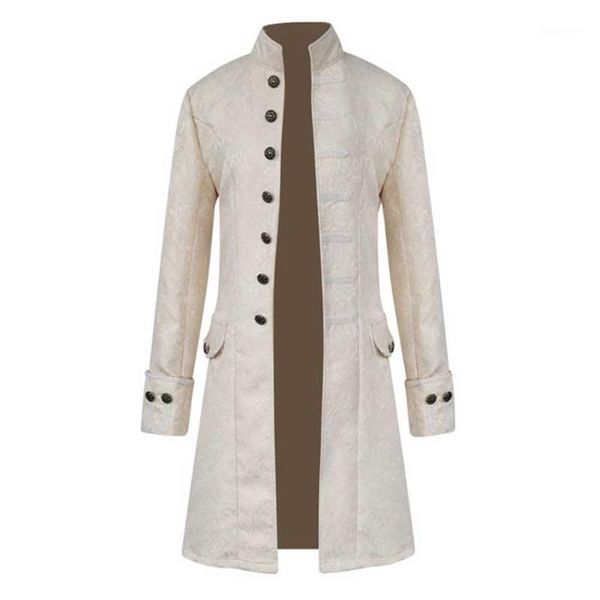 

men's trench coats men winter clothes jacket coatlong steampunk casual retro long sleeve solid color, Tan;black