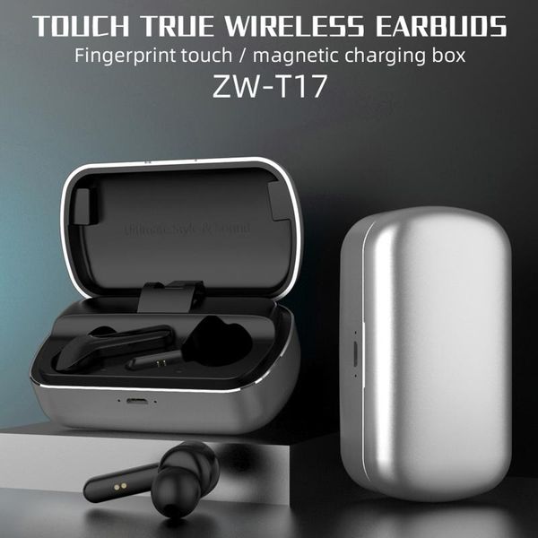 

zw-t17 earphone 5.0 stereo wireless smart headphones with microphone earbuds stereophone charging cell phone earphones