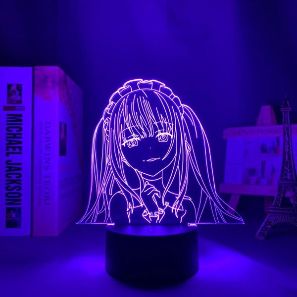 

night lights anime 3d lamp date a live kurumi tokisaki led light for room decor nightlight birthday gift manga neon