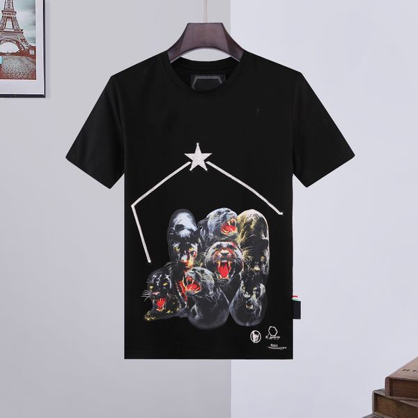 

2021 summer plain men's t-shirts cotton women clothes funny short sleeve o neck tees printing phillip t-shirts pp size :m--xl-xxl-xxxl, White;black