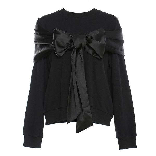 

pants msxu fall fashion custom women's clothes, bow sweater top, White