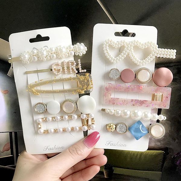 

hair accessories 2021 korean fashion jewelry barrettes for women simple pearl golden silver hairpins headwear girl gift