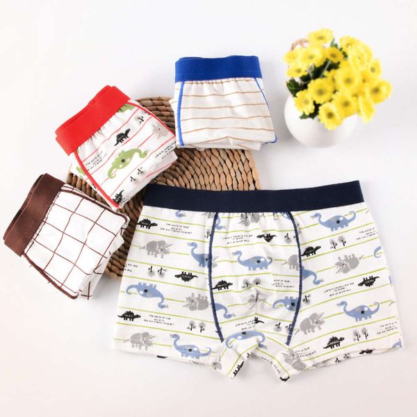 

panties children's underwear boys' fine woven cotton flat corner four children's middle and big shorts cartoon, Camo