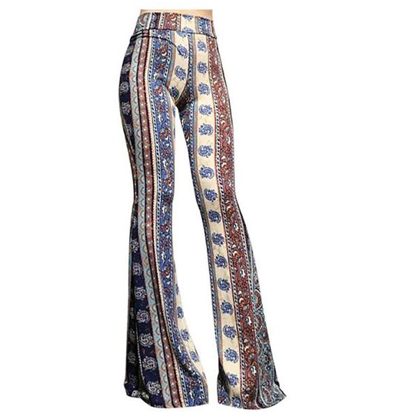 

yoga outfit boho geometric print flare leggings athletic pants vintage women bodycon trousers casual bell bottom