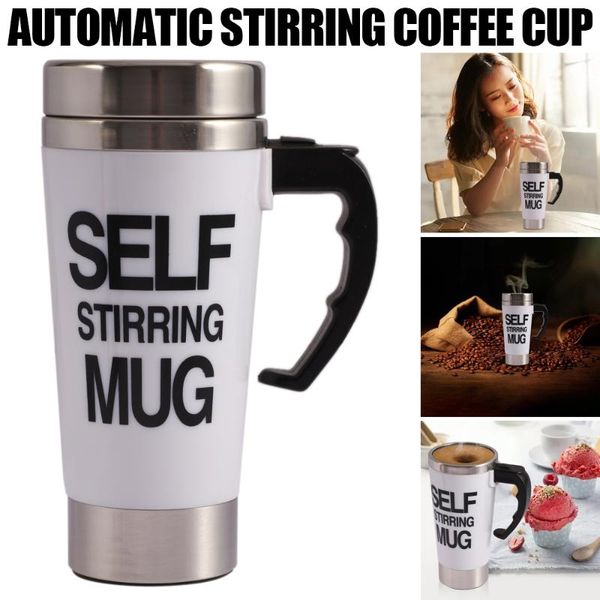 

mugs creativity automatic self stirring mug stainless steel coffee mixing cup lazy smart