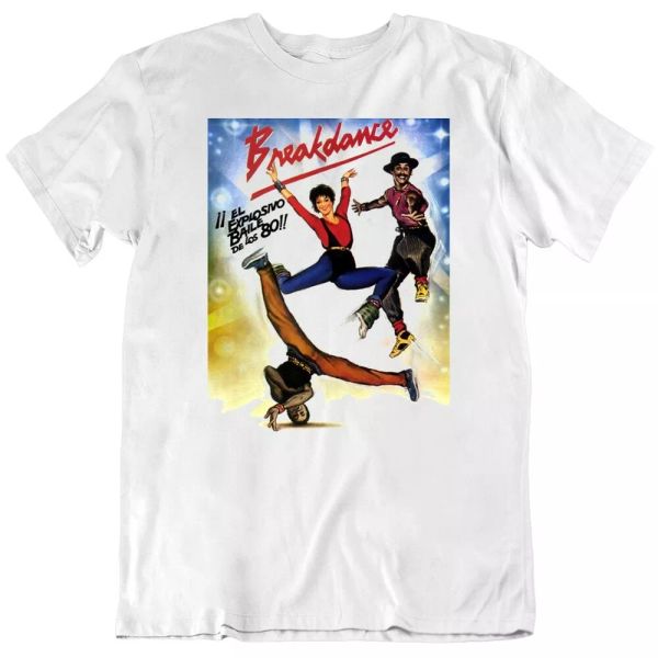 

breakdance spanish poster movie retro hip hop fan t shirt, White;black