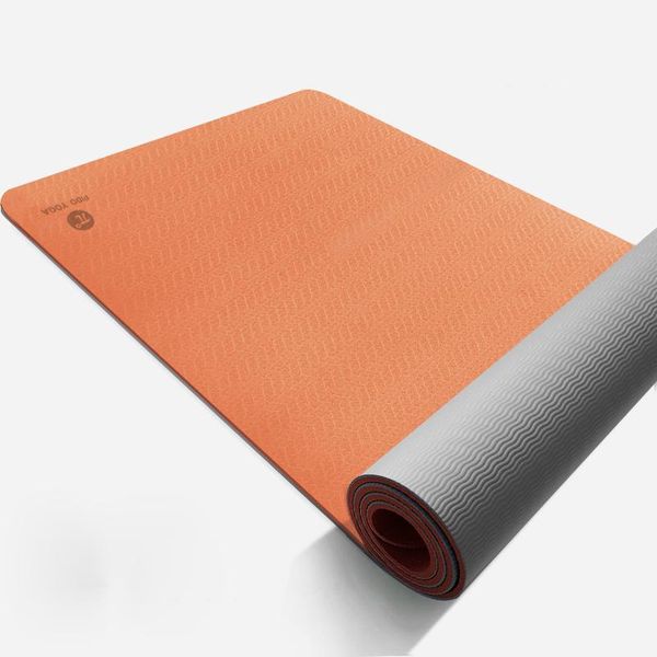 

yoga mat 6mm or 8mm environmentally friendly material non-slip two-color fitness body building 3-piece set mats