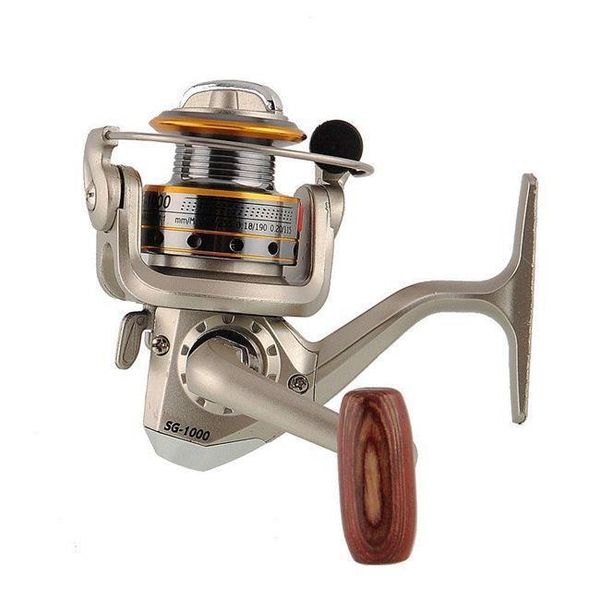 

fishing reel 6bb gear spinning sg-1000 metal bearing wooden handle wheel tackle baitcasting reels