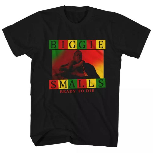 

the notorious big rasta ready to die t shirt mens licensed rap hip hop tee black, White;black