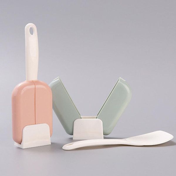 

spoons creative rice spoon & holder stand automatic opening closing anti dust stand-up storage rack kitchen tool hug