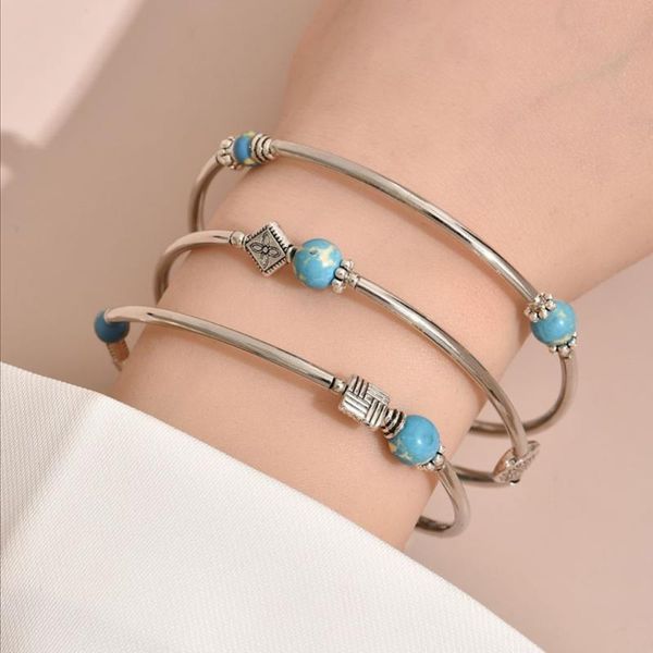 

beaded, strands turquoise bangle charm bracelets for women bohemian copper wrap bracelet female fashion jewerly am3161, Black