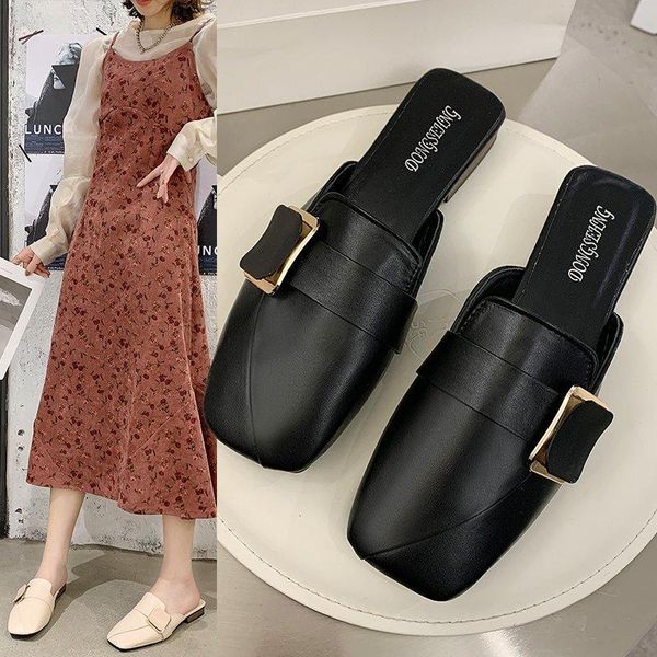 

slippers mueller 2021 pu fashion women's ess low-heel comfortable party shoes, Black