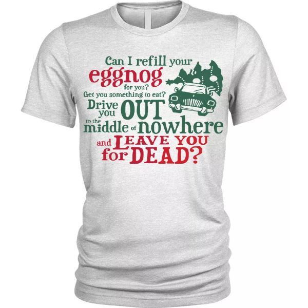 

christmas vacation t-shirt funny movie christmas eggnog mens t-shirt, White;black