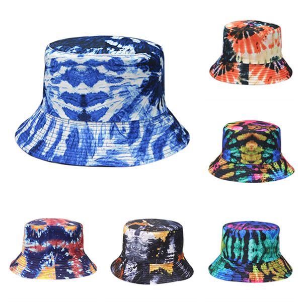 

2021 painted fisherman's hat the summer street trend is to wear 3d tie-dye hats on both, Blue;gray