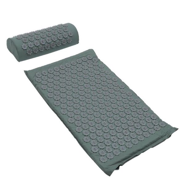 

yoga mats 2pcs comfortable pillow portable mat set with bag (grey)