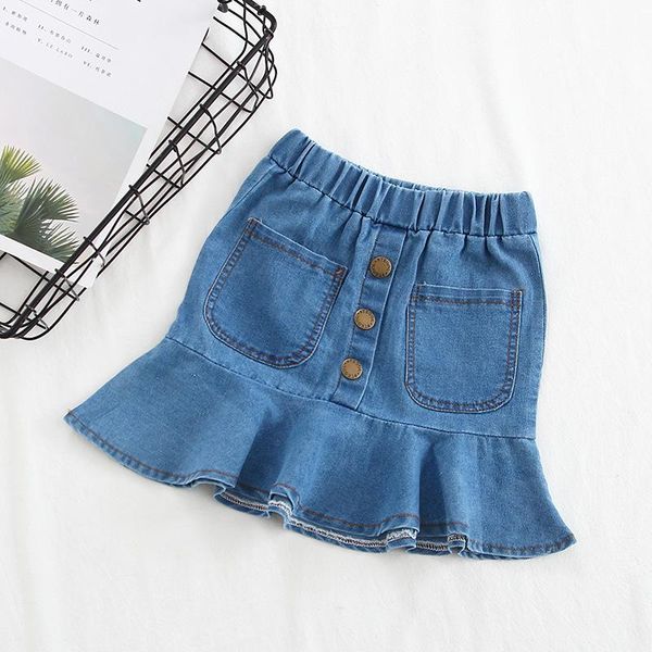 

skirts girls denim autumn kids clothes toddler girl jean tutu skirt baby children fashion fsh fail, Blue