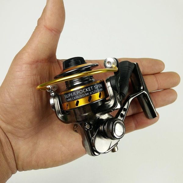 

baitcasting reels full metal mini spinning fishing reel 4 bearings palm size small pocket wheel ratio 5:1 black fish
