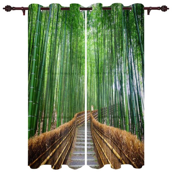 

exquisite home curtains road stairs bamboo forest living room bedroom kitchen translucent polyester decorative curtain & drapes