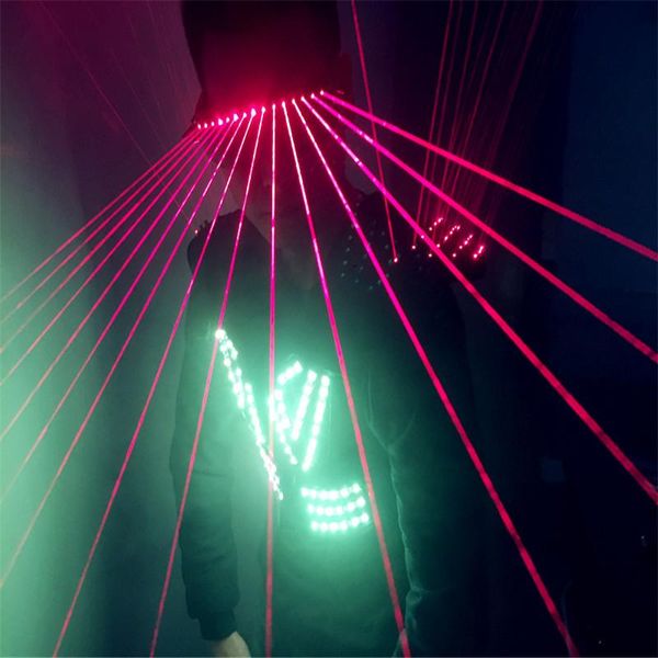 

mens robot dance led clothes ballroom rgb light costumes laser vest red glasses dj stage show wears suits party decoration