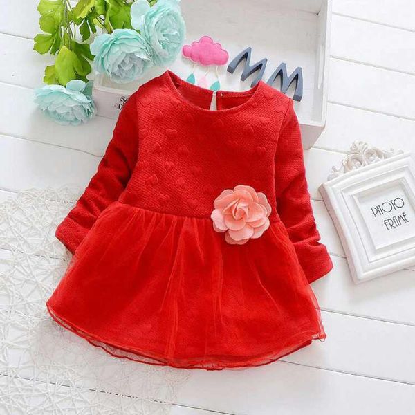 

girl's dresses korean love girl dress net gauze skirt children princess infant baby girls casual floral outfits clothes, Red;yellow
