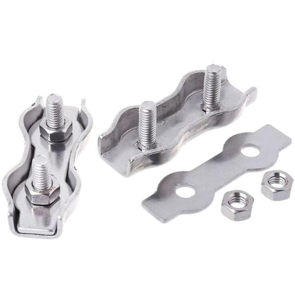 

double clip 316 stainless steel chuck card rope wire clamp lifting tools & accessories