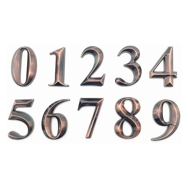 

10pc gate digits 0 to 9 number tag numeral door plaque house drawer sign plating el home sticker address label bath accessory set