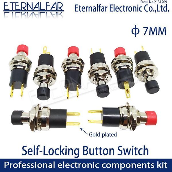 

smart home control pb05a high-quality self-locking spst normally open mini push switch opening 7mm small button with gold-plated on-off 1a 2