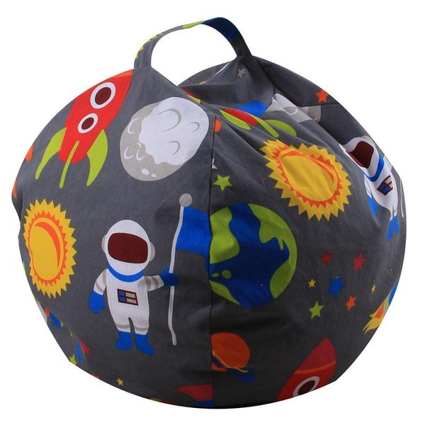 

1pc kids stuffed animal plush toy storage bean bag soft pouch stripe fabric chair clothing & wardrobe