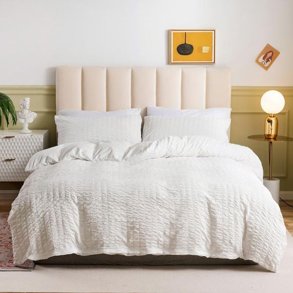 

bedding sets elka three-piece set of simple and plain craft seersucker home comforter oceania