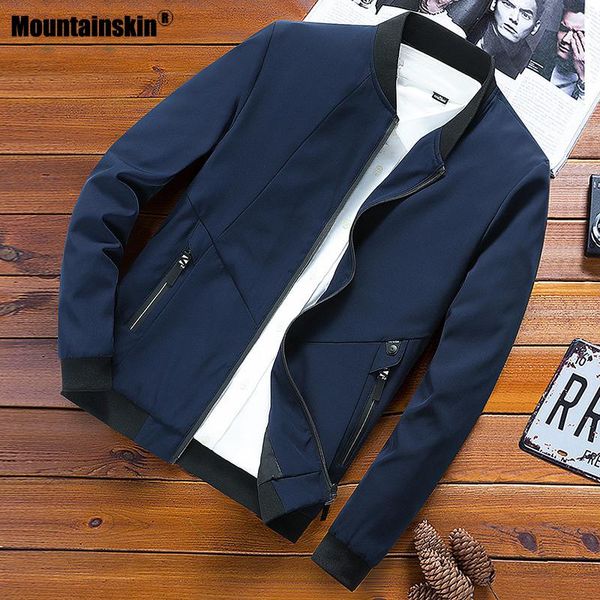 

mountainskin 2021 autumn men's loose jacket casual baseball collar male solid fashion zipper coat large size sa986 jackets, Black;brown
