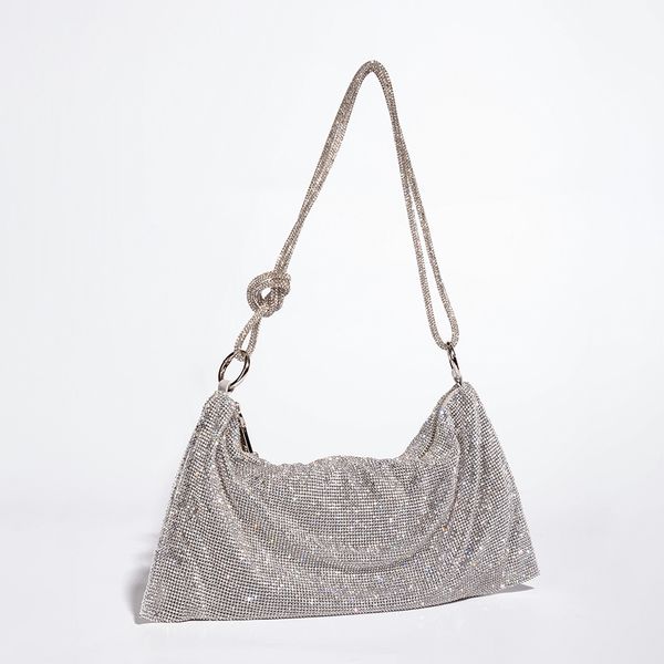

fashion knot handle rhinestones evening clutch bag 2021 crystal diamonds dinner party wedding purses and handbag designer