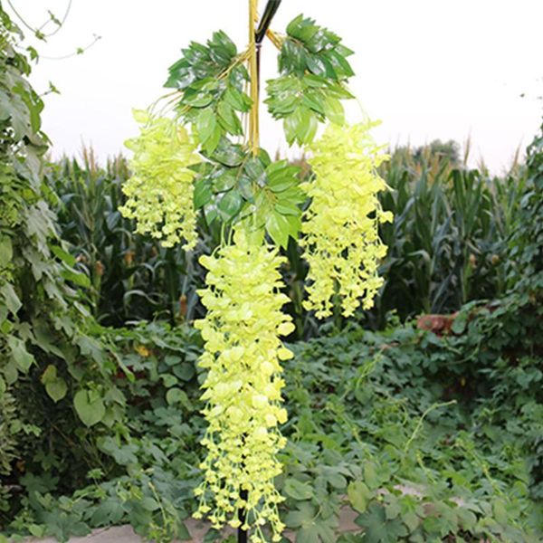

decorative flowers & wreaths rattan hanging crafts artificial flower wisteria bouquet vine home decor party fabric wedding romantic strip ga