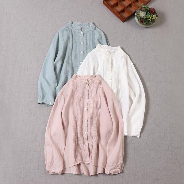 

women's blouses & shirts early autumn lace collar long sleeve shirt female, White