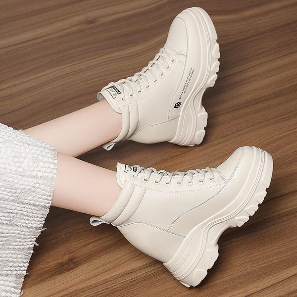 

boots women's thick soles spring 2021 ankle shoes, Black