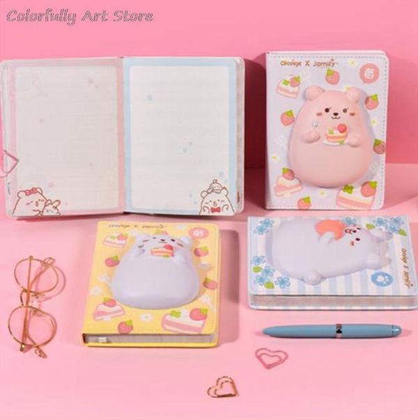 

notepads kaweii squeeze decompression notebook student planner colored pages diary 3d cute animal stress relief unzip the gift, Purple;pink