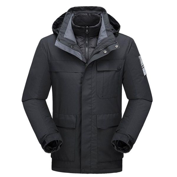 

men's down & parkas 80% white duck jackets men waterproof winter jacket parka thick warm windproof male snow windbreakers, Black