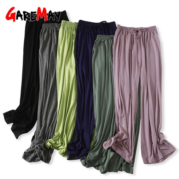 Damen-Hosen mit weitem Bein, Modal, schlank, locker, gerade, lässig, Bell-Bottom-Mode, Damen-Jogginghose 210428