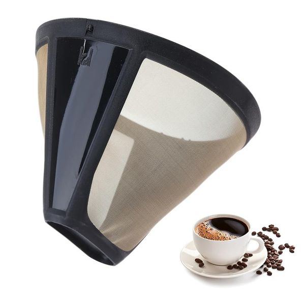 

coffee filters cone-style washable handle filter stainless steel reusable wholesale