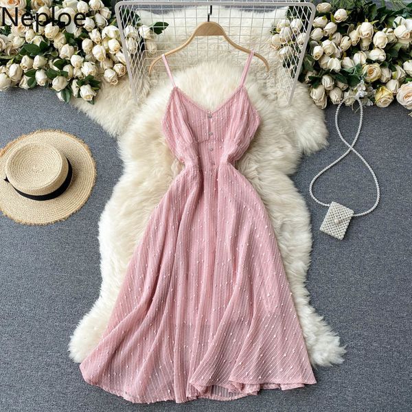 

neploe elegant dress for women summer robe gentle v neck slim waist temperament vestidos mujer vintage party dresses 4l189 210422, Black;gray