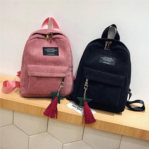 

backpack women mini corduroy female eco simple canvas shoulder bag ladies casual small travel bags for teenage
