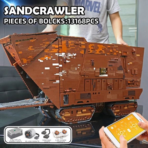 

mould king cavegod ucs sandcrawler eclipse destroyer building blocks 21009 star plan toy moc 13289 bricks christmas toys birthday gifts