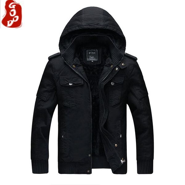 

men's jackets autumn winter plus size fleece liner for men casual hooded windbreaker jacket coat clothing, Black;brown