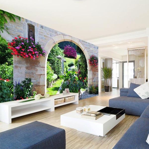 

wallpapers mediterranean garden po mural wallpaper modern cafe restaurant bedroom backdrop wall home decor 3d landscape murals