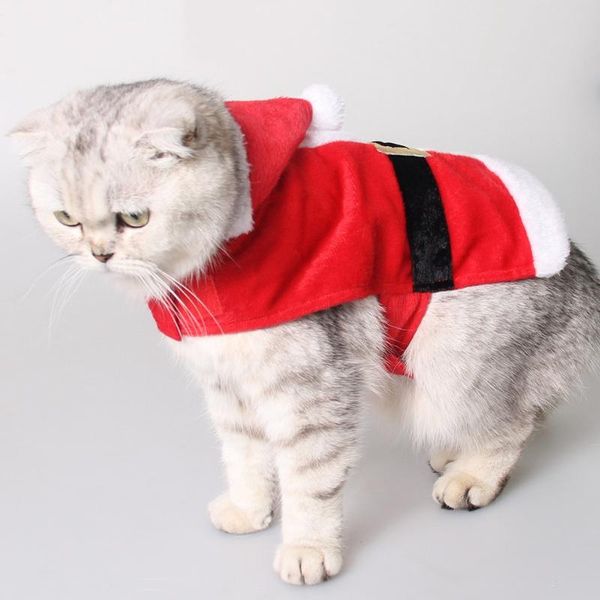 

cat costumes christmas funny santa claus clothes for small cats dogs xmas pet clothing winter kitten outfits red