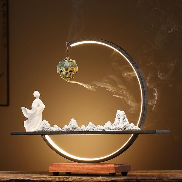 

fragrance lamps chinese large incense burner creative backflow statue resin holder buddah decor incensario zen bk50xx