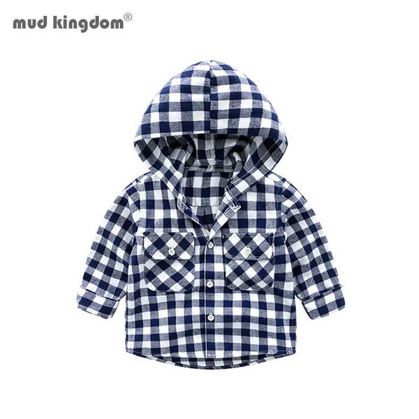 Mudkingdom Meninos Camisas Primavera Com Capuz Manga Longa Casual Crianças Roupas Outono Manta Patch Fashion Tops 210615