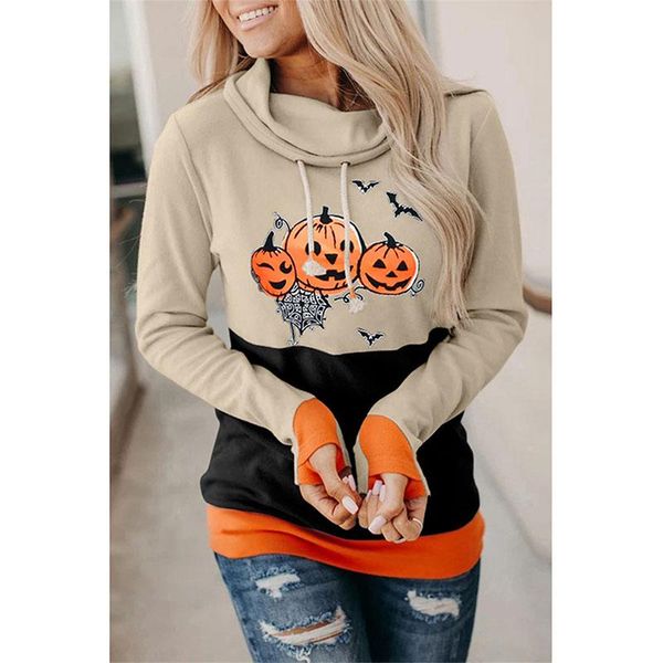 

women's hoodies & sweatshirts print halloween woman long sleeve casual loose pullovers women clothes christmas sweatshirt female, Black