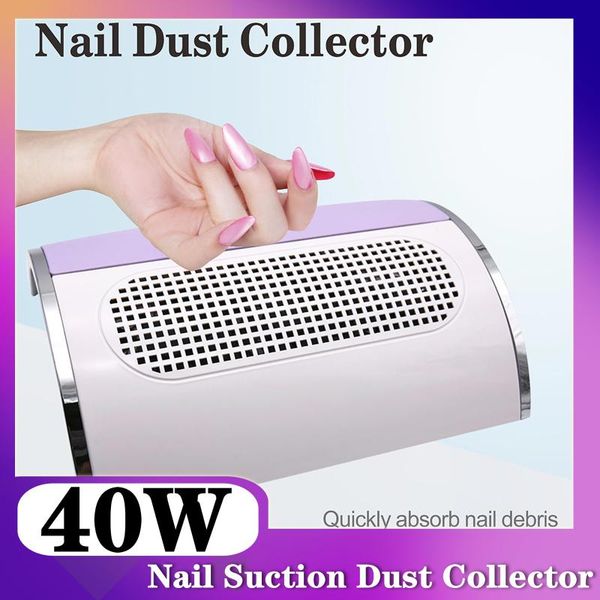 

nail art equipment 40w powerful dust vacuum cleaner extractor fan for manicure collector, Silver